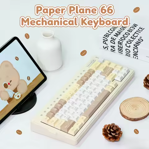 RECCAZR PAPER PLANE66 Mechanical Keyboard Kit Wireless Hot Swap Gasket RGB Custom Aluminum Office Gaming Mechanical Keyboard