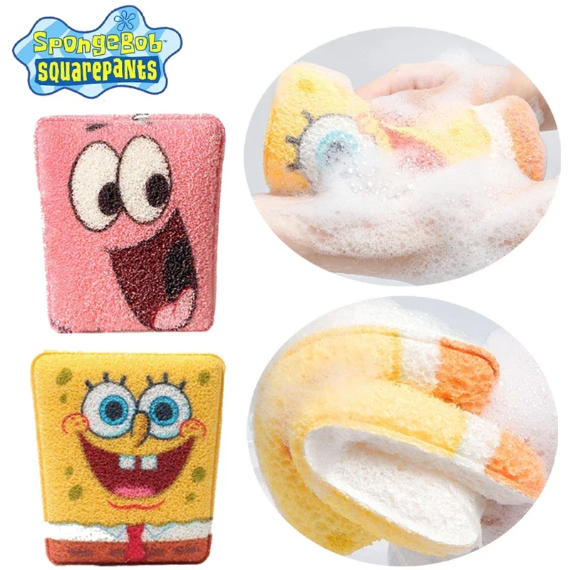 Spongebob Bath Sponge Patrick Star Anime Cartoon Cute Kids Boy Exfoliate Exfoliate Massager Bath Ball Cleaning Shower Brush Gift