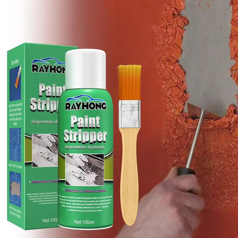 Car Paint Stripper Paint Remover For Auto Marine Paint Wall Graffiti Correction Removal Quick Peeling Paint With Brush 100m B9q7