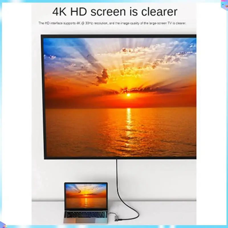 N93R multifunctioneel type C dockingstation: 5 poorten inclusief - compatibele 4K, RJ45, USB 3.0 voor laptop