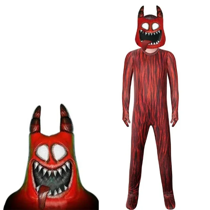 Garten von Banban Kostüm Kind Jungen rot Jumbo Josh Monster Cosplay Horror Spiel Halloween Overall Canival Geburtstags feier Kostüm