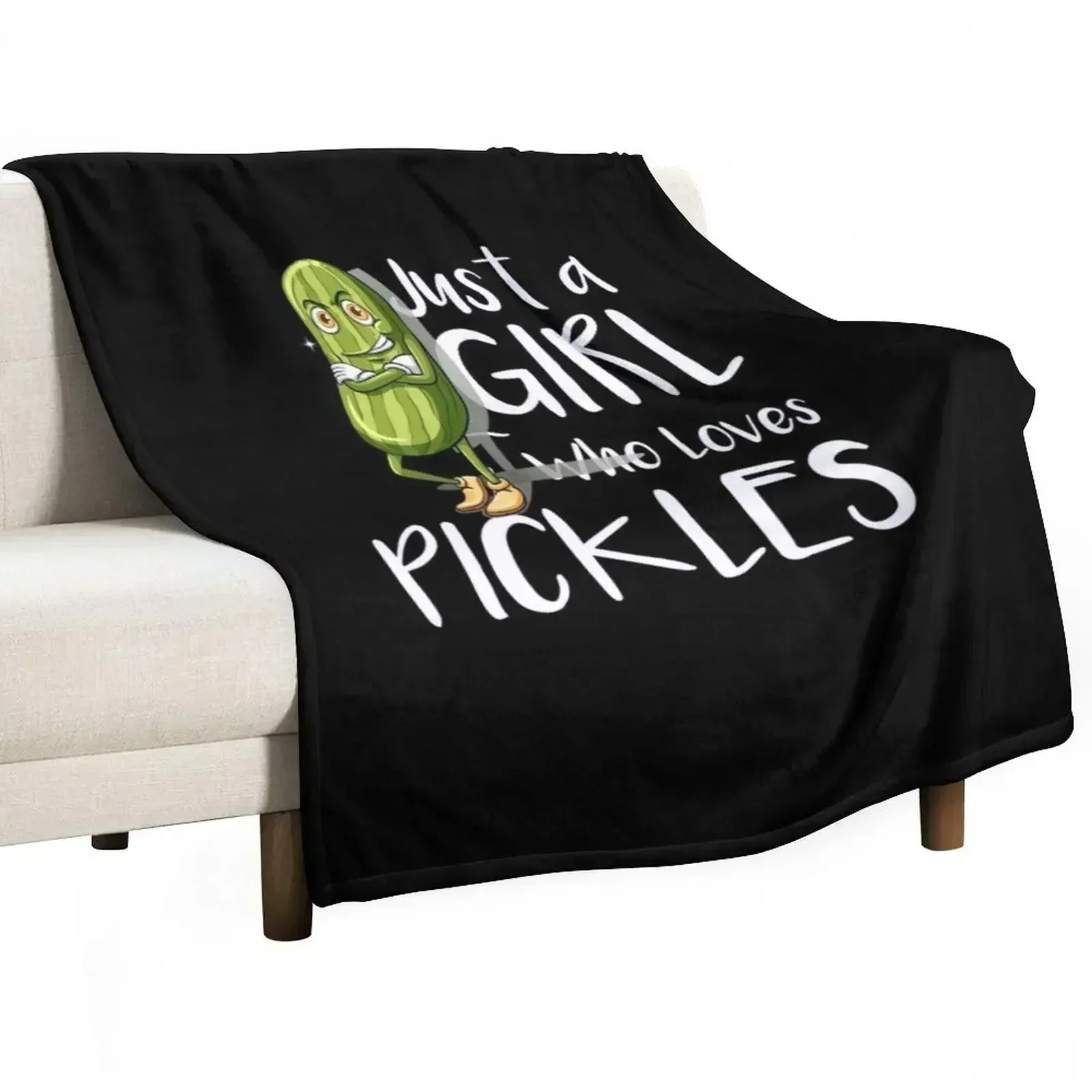 Just a Girl Who Loves Pickles T-Shirt, Funny Pickle Shirts, Cute Pickle Tee, Pickle Lover Gift TShirt, Birthday, G Throw Blanket