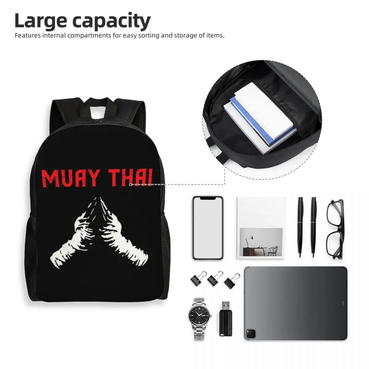 Miglior Muay Thai Fighter Backpack School Laptop Bookbag Combat Sports Boxing Gym Workout Fitness College Student Daypack Bags