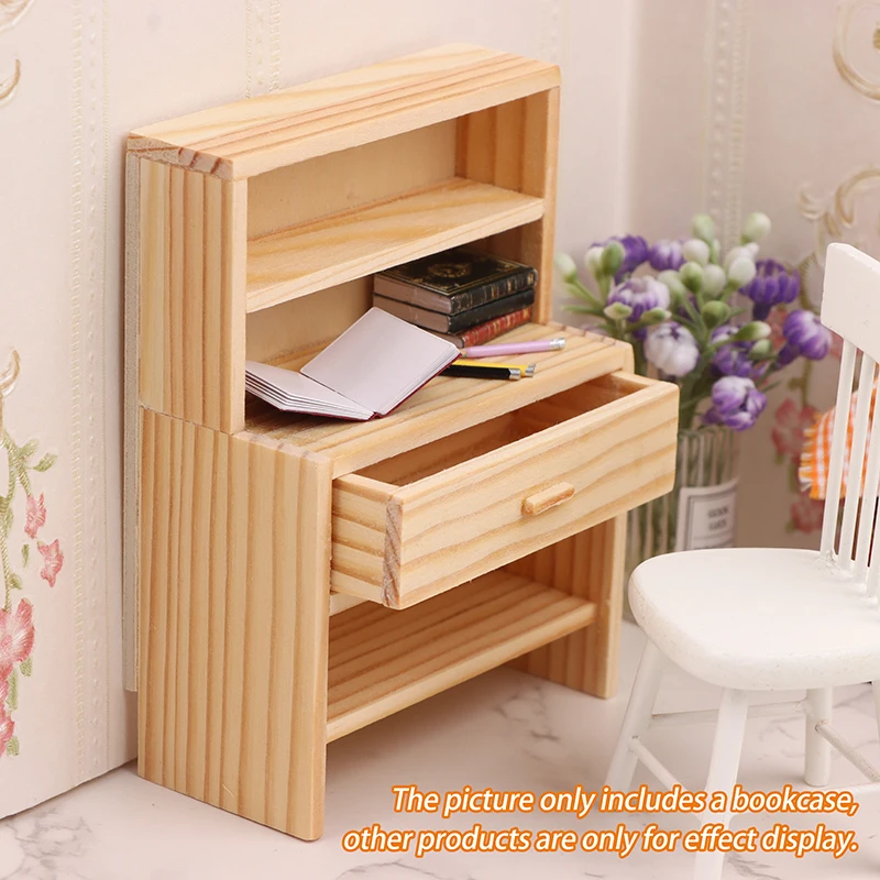 27 Style 1:12 Dollhouse Miniature Bookcase Wood Locker Study Cabinet Handcrafted Furniture Model Decor Toy DollHouse Accessories