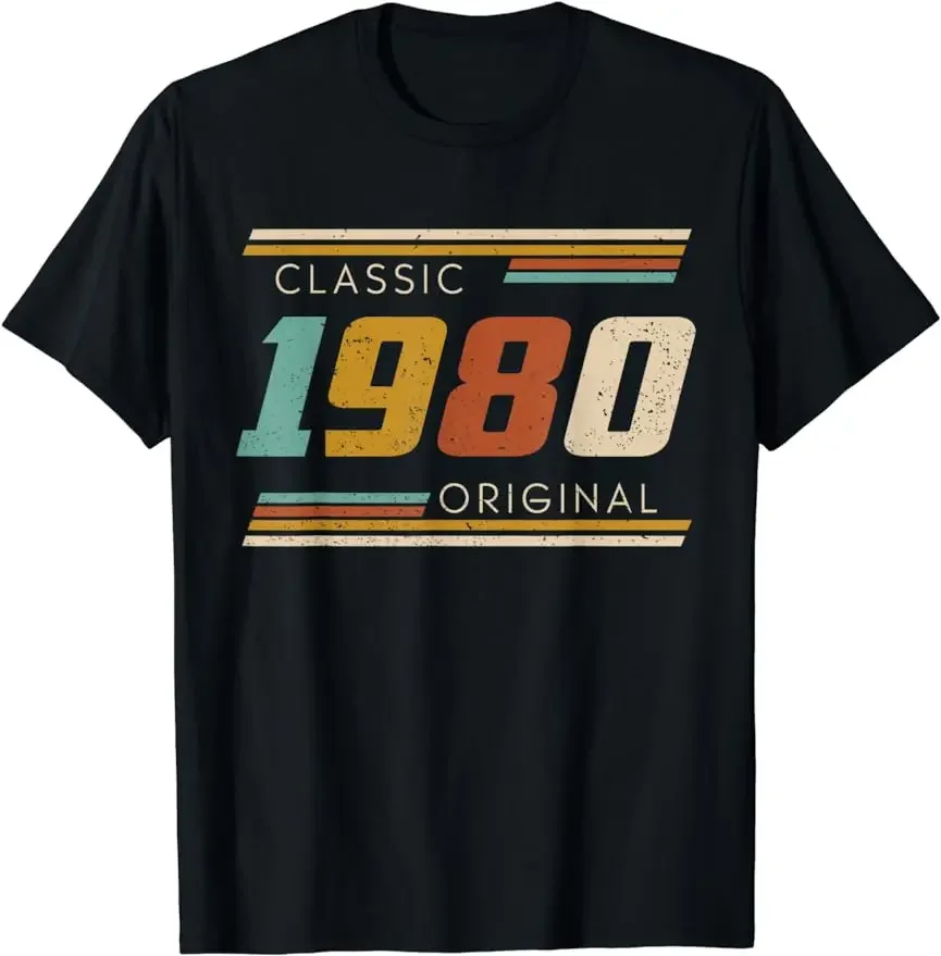 Summer 43 Year Classic 1980 Limited Edition T-Shirt Men Vintage The Best Birthday Gifts  Old 43th Birthday T Shirt  men clothing