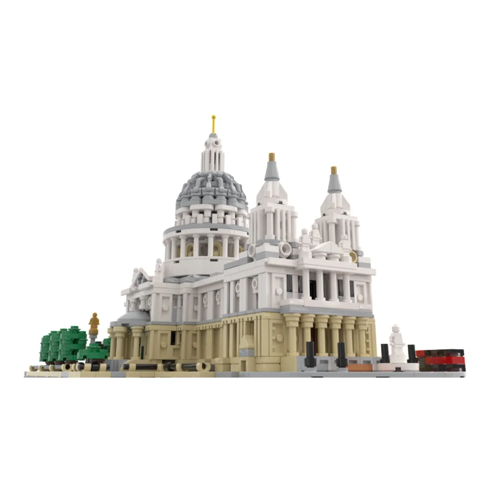 MOC klasyczna architektura 1:800 Model Saint Pauls katedra klocki sferyczny zamek cegły DIY zabawka do samodzielnego montażu prezent dla dzieci