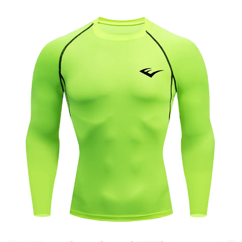 Herren Rundhals Schnelltrocknend Langarm Kompressions-Sportshirt Fitness Enganliegendes T-Shirt Laufshirt Casual Frühling Und Herbst – Detail 15