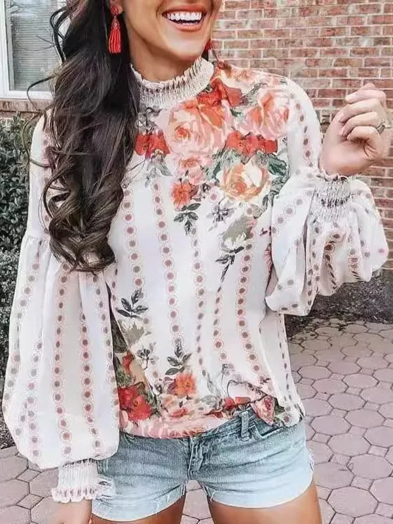 

Свободный повседневный топ-футболка женский летний, с высоким воротом, свободного кроя, из других материалов, 100%