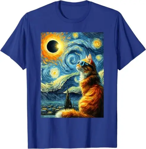 Camiseta Unisex Total Solar Eclipse 2024 April 8 Cat toality Solar Eclipse