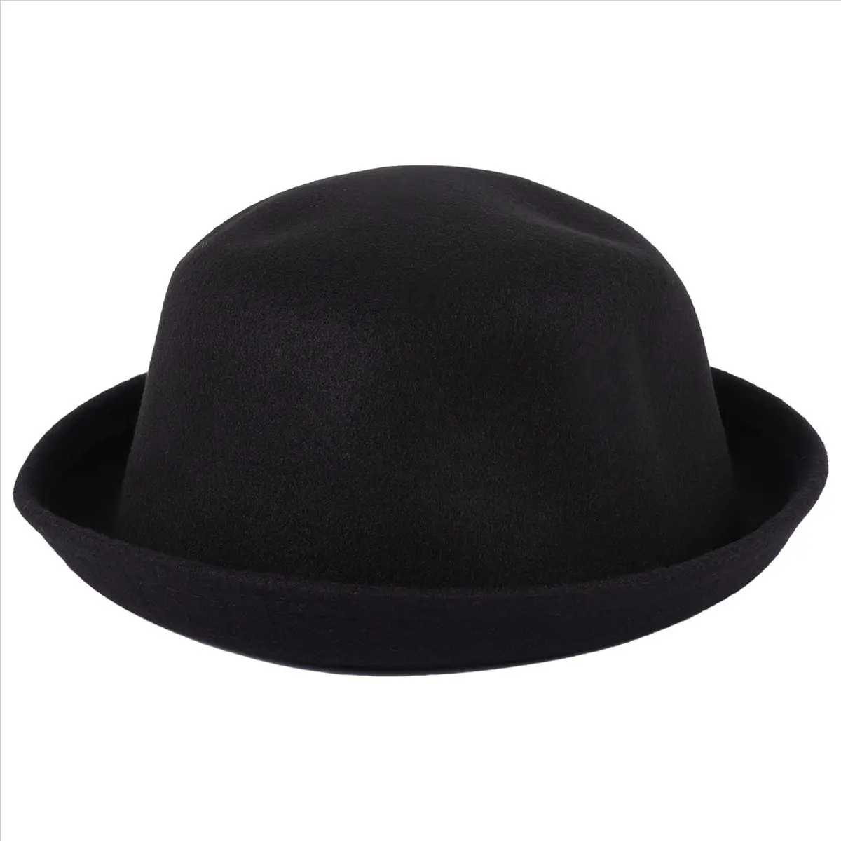 A2100Z~1Piece Melon Bowler Hat Hat Bowler Hat Bowler Hat Felt Hat Chaplin Hat Riding Hat (Black)