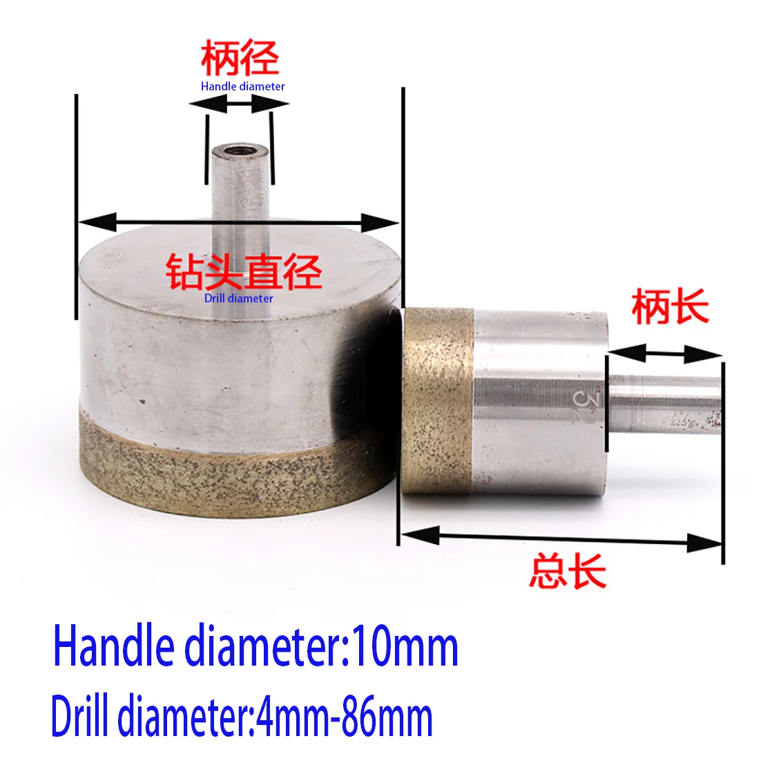 Imagem -02 - Diamante em pó Sinterizado Broca Telha Cerâmica de Vidro de Mármore Hole Saw Ferramenta Elétrica 10 Handle Mm84 mm 1pc