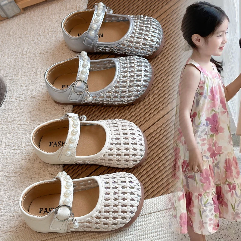 

2026 Spring Summer Girls' Flat Sandals Hollow Out Breathable Girls' Fashion Design Children's Closed-Toe Sandals Size23-36