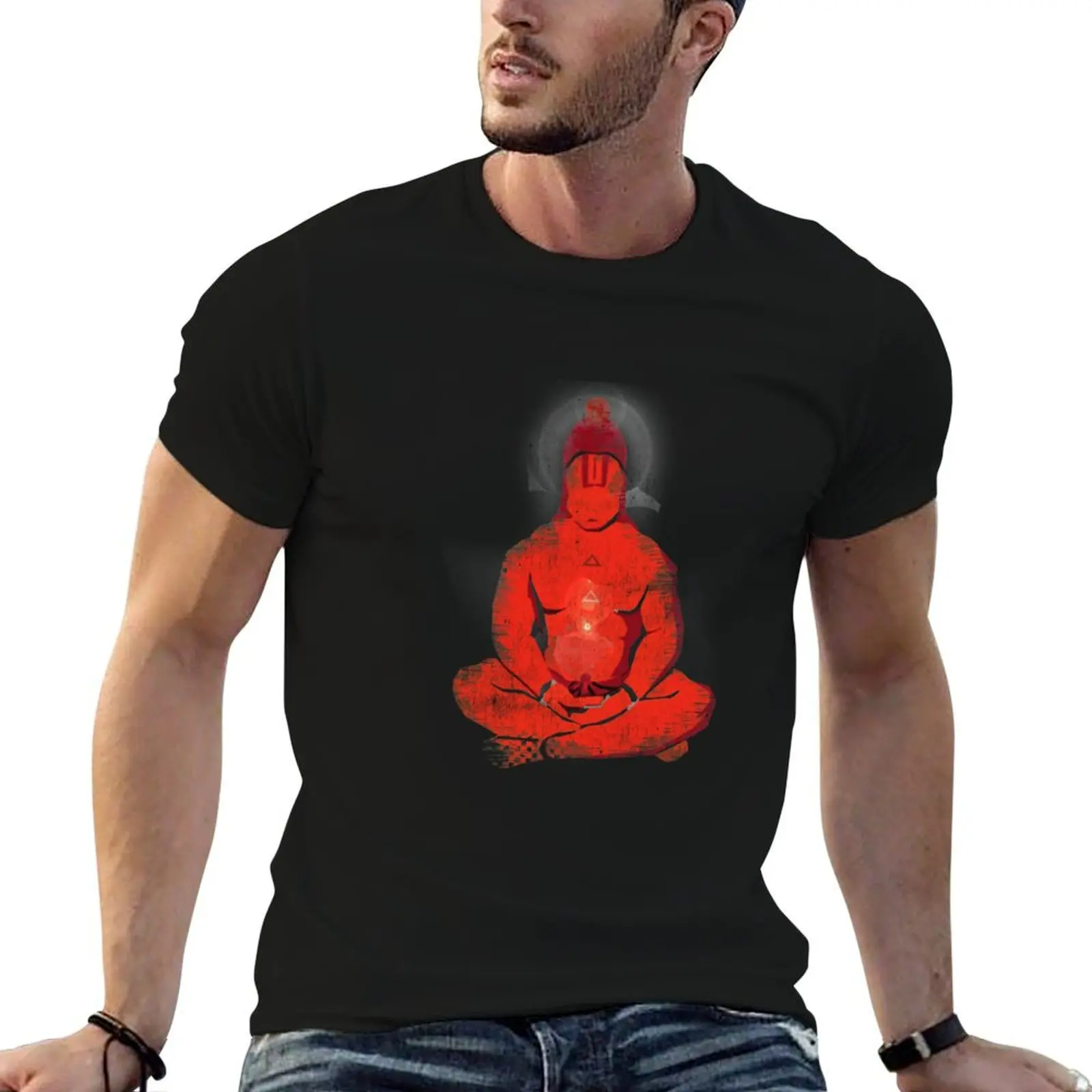 

In Deep Meditation Lord Hanuman T-Shirt printed t shirts for man man t shirts high quality luxury brand T-Shirt