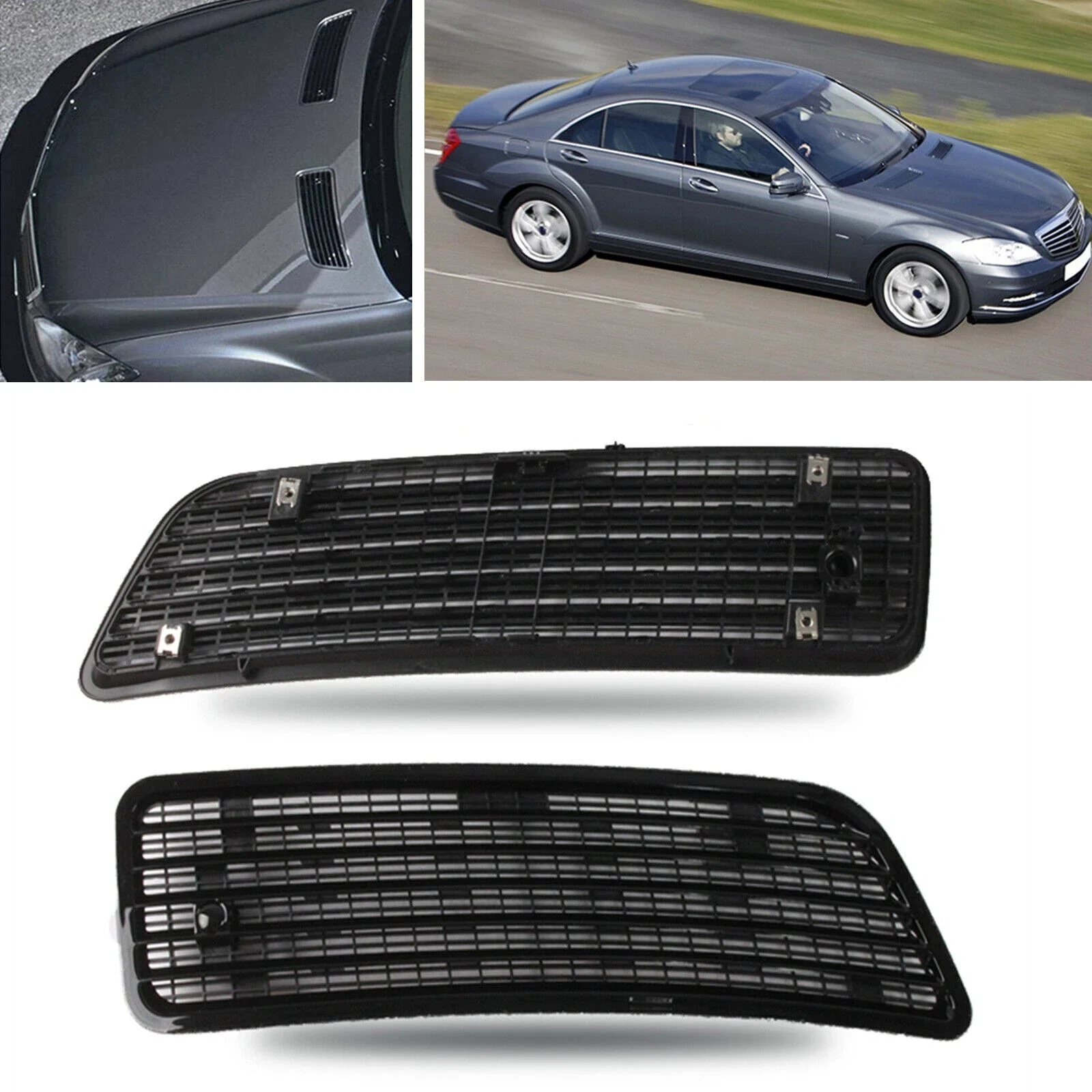 Dla Mercedes-Benz S550 W221 2007-2013 Para Osłon Kratki Wlotu Powietrza na Maskę 2218800205 2218800305 Trwałe Akcesorium o Dobrych Właściwościach