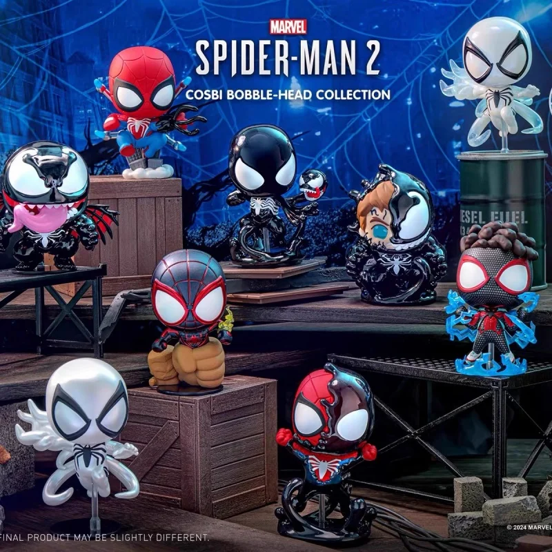 Original Hot Toys Marvel Spider-Man 2 Peter Parker Venom Cosbi Bobble-Head Figures Exclusive Collectible Model Decor Gifts Toys