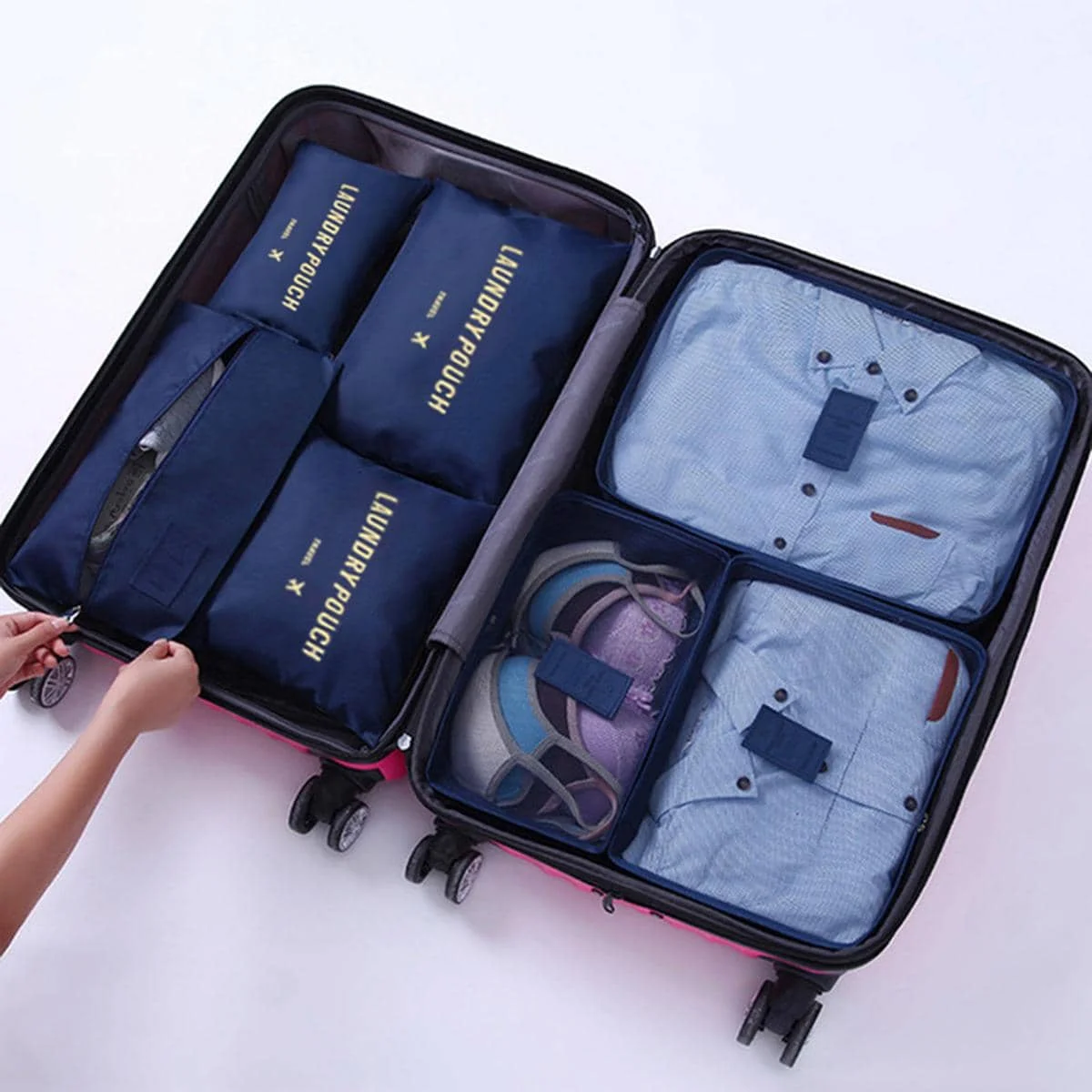 7PCS/Set Travel Organizer Storage Bags Suitcase Packing Set Storage Cases Portable Luggage Organizer Clothe Shoe Pouch