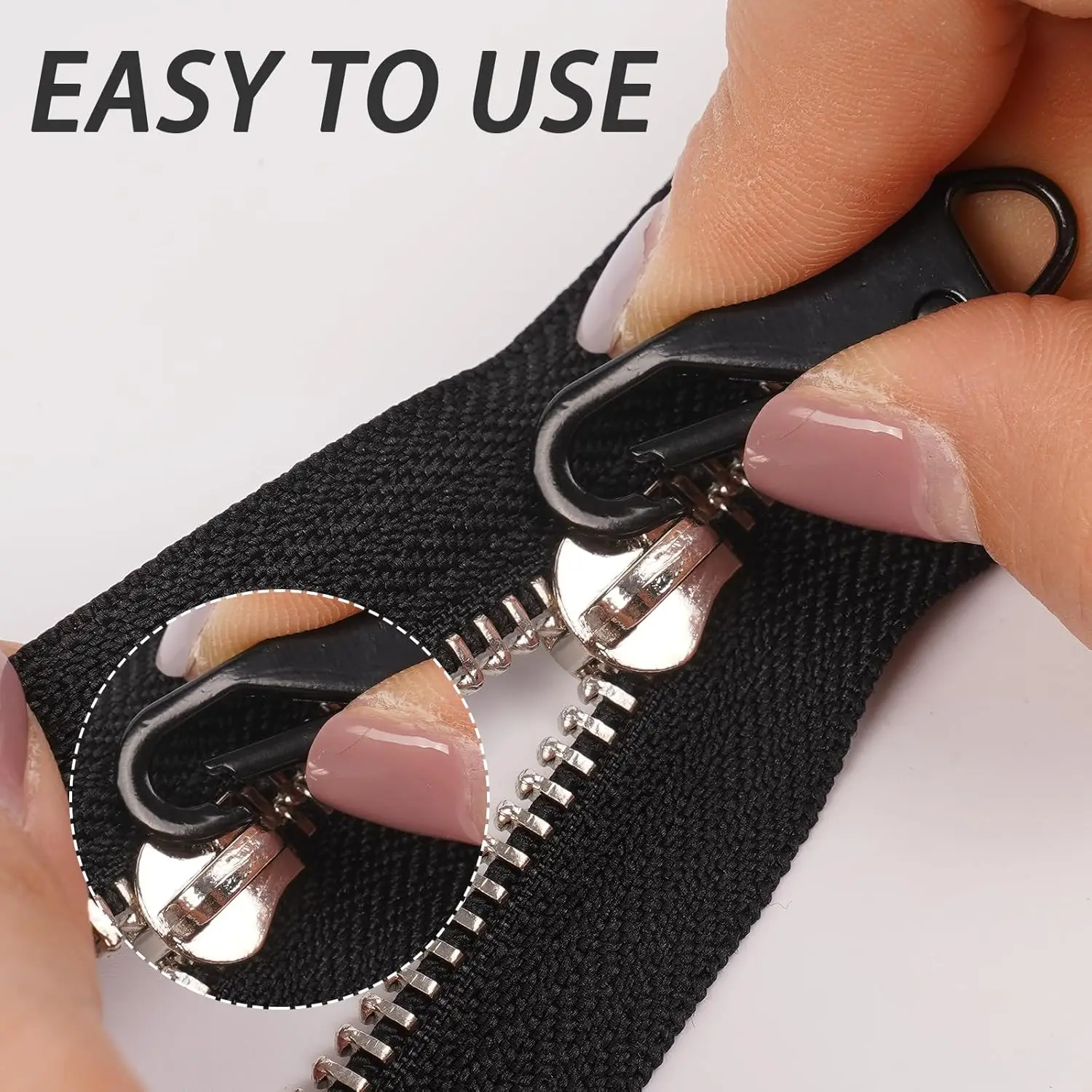 Quick Instant Zipper Repair Kit Universal Zipper Pulls with Cord Metal Zipper Sliders Replacement Bags Clothes Extend Puller
