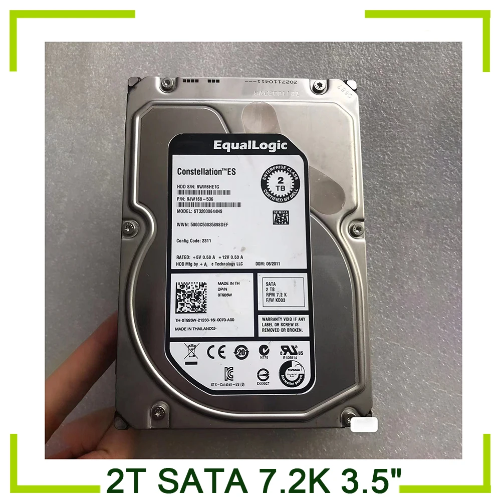 

HDD Enterprise Hard Disk 0T926W 2T SATA 7.2K 3.5" Hard drive For ST32000644NS