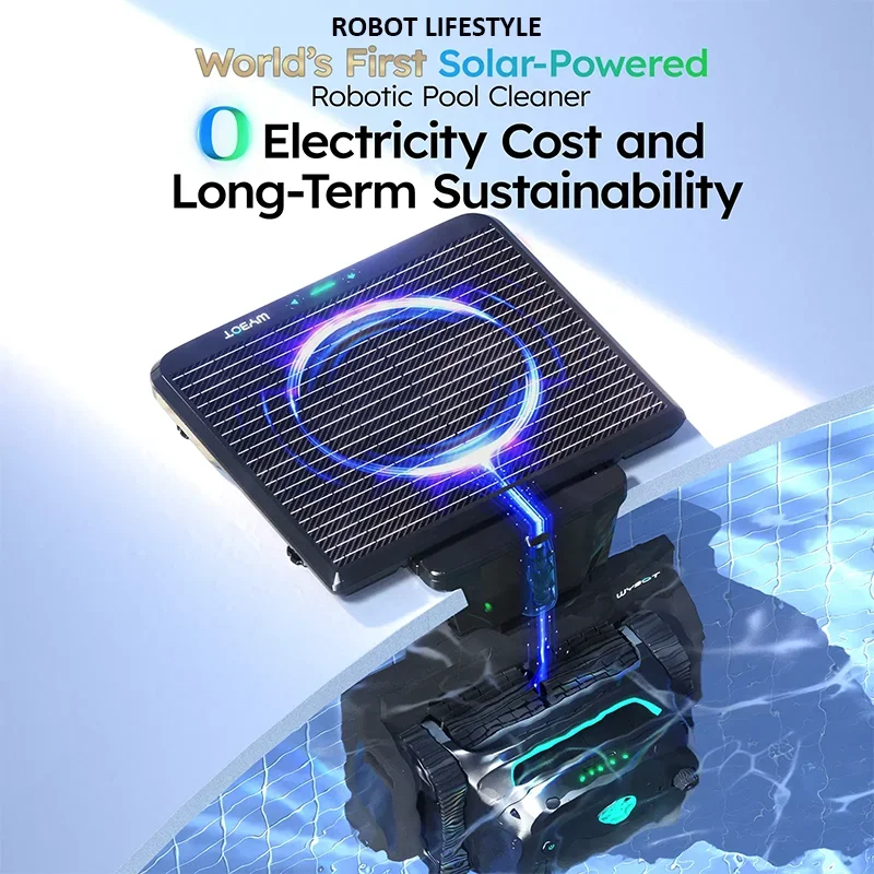 Robot for Pool Cleaner Wireless Pool Robot WYBOT S2 Solar Wash Walls and Background Self Charging Runtime 2.5H Remote Control