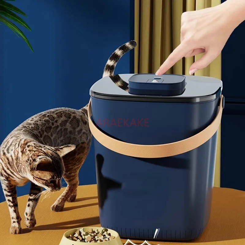 Pet intelligent storage bin with one click vacuum suction, preservation, sealing, moisture-proof, dog and cat food bin 13L