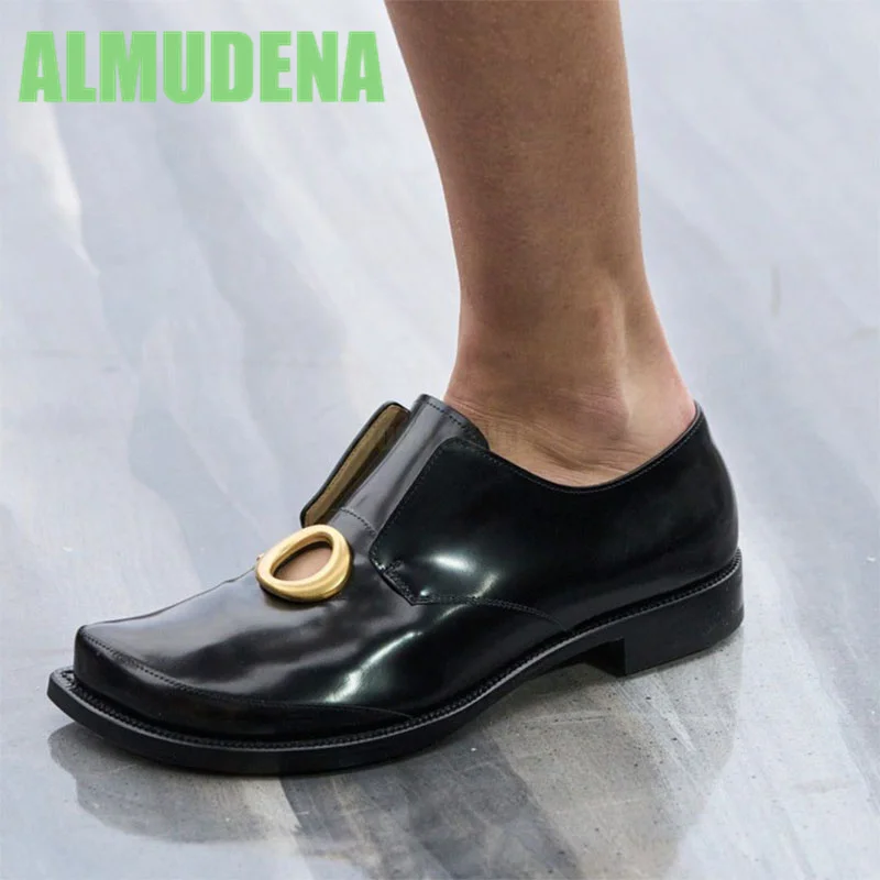 أحذية Lefu ذات شكل خاص لأصابع القدم، نعل سميك جديد، كعب سميك، قدم واحدة، أحذية جلدية مسطحة غير رسمية على الطراز البريطاني #2