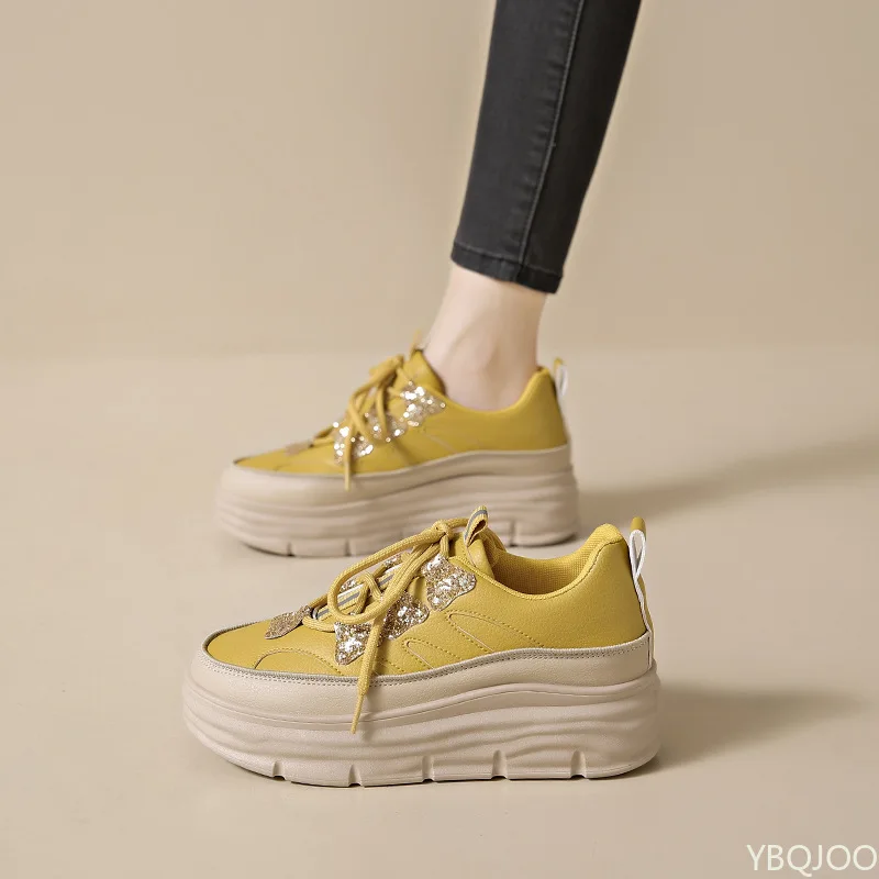 Spring Autumn New Casual Comfortable Women's Shoes Versatile Interior Height Boosting sneakers Fashionable Simple Women's Shoes