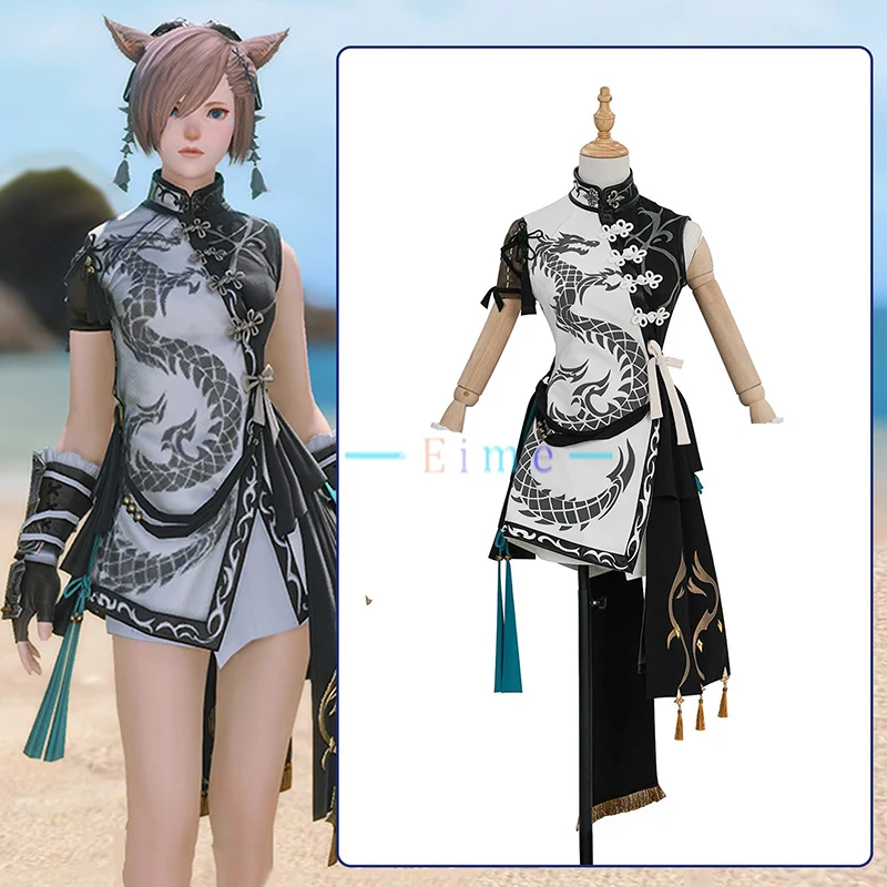 

Game FF14 Monk 99 Cosplay Costume Women Sexy Cheongsam Dress Suit Halloween Fancy Uniforms Party Role Play Clothings Custom Made