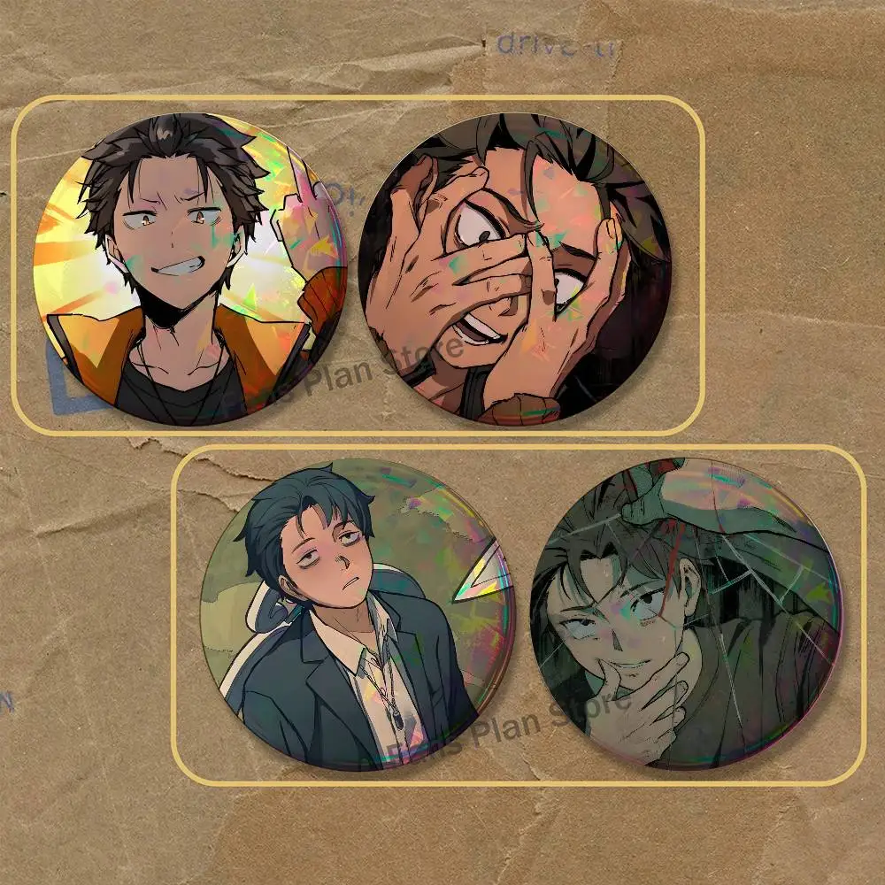 R-Re Z-Zero Natsuki Subaru 2-piece Set Pins Backpack Clothes Jewelry Accessories Round Brooch Button Badge Fans Collection Gifts