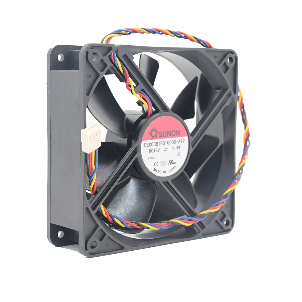 New SUNON Construction Standard EEC0381B3-000C-A99 12038 12V 2.9W Chassis Cooling Fan