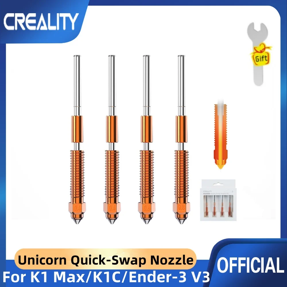 Creality K1C Nozzle Unicorn Quick Swap Nozzle Kit High Flow All-metal Integrated Tri-metal Nozzle dla K1 Max/K1C/Ender-3 V3