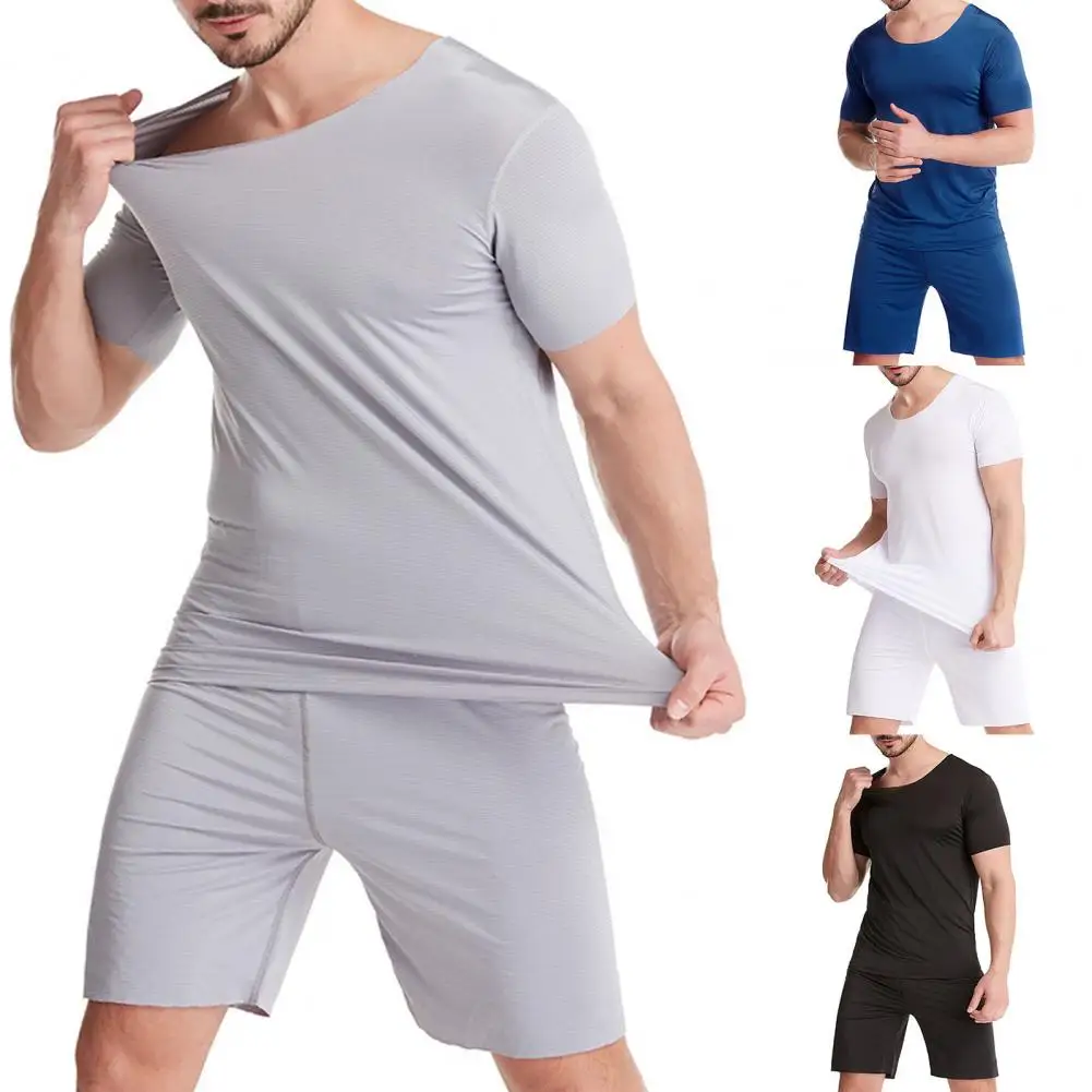 Men Pajamas Sets Mini Pants Two-piece Summer Men Nightclothes Sets Pullover Short Sleeve Underwear Sets for Sleeping