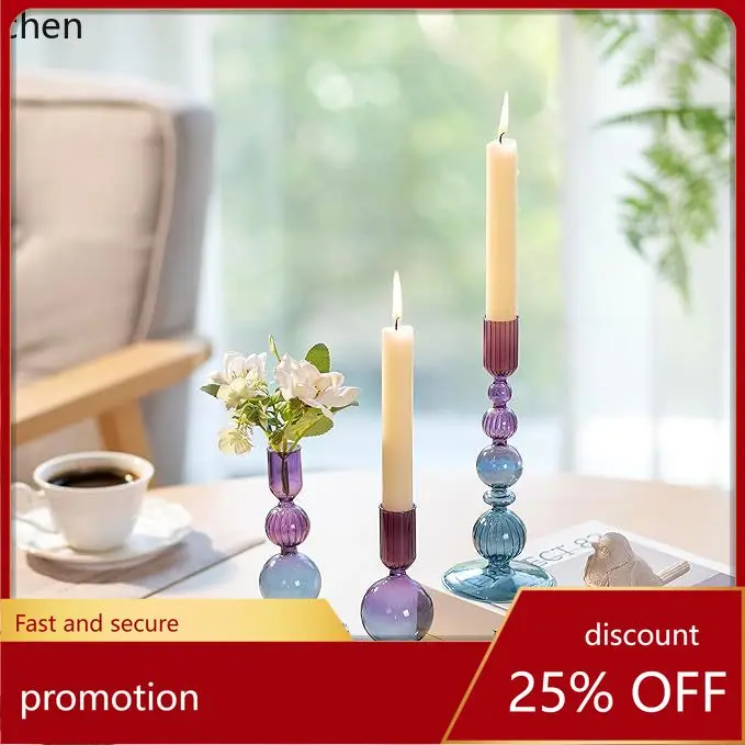 

Zml minimalist glass candlestick vase - artistic decor for living rooms, b&bs, and dining tables