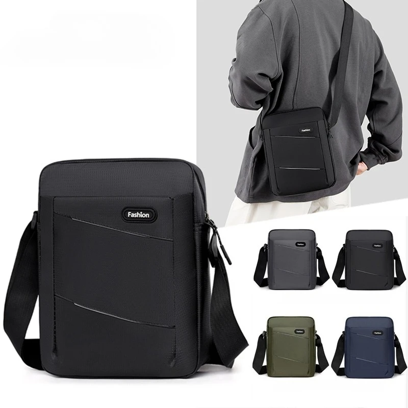 

Men's Multifunctional Shoulder Bag Water-Resistant Briefcase Durable Oxford Cloth Business Tote with Multiple Compartments