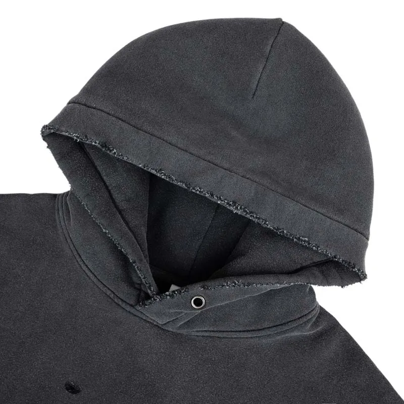 الاتجاه الماركات هوديي الرجعية تفعل القديمة ممزق هول عادية فضفاض البلوز عالية الجودة المرقعة طباعة الصوف مقنعين البلوز