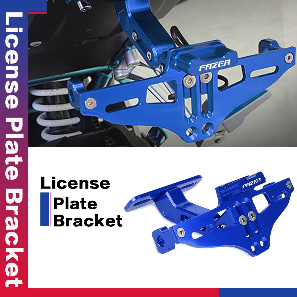 Motorcycle Tool Parts Adjustable Bracket Licence Plate Holder Frame Number Plate For YAMAHA FZ6 FAZER FZ6 FAZER 2004 2005-2010