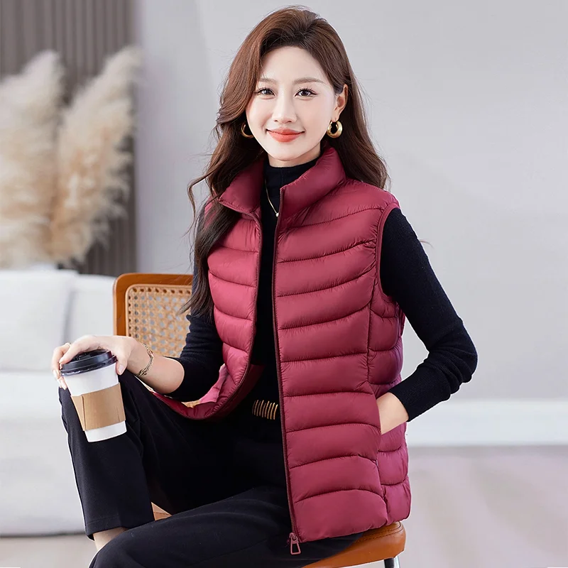 Cardigan a collo alto con tasca con cerniera tinta unita da donna, gilet casual, giacca alla moda