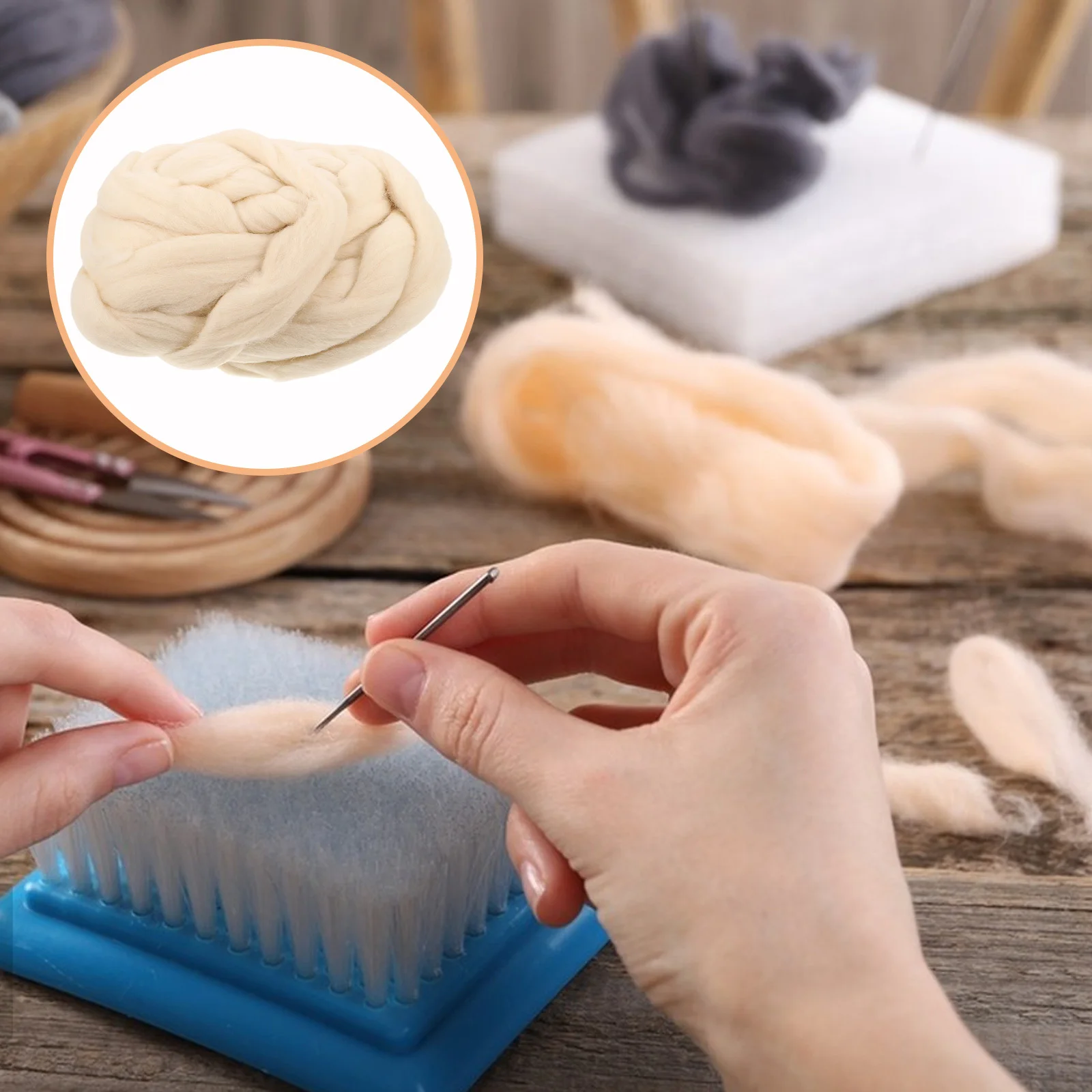 

Soft Wool Roving 120G for Needle Felting Craft Supplies Easy Molding Artistic Colors Ideal for Wet Felting and Weaving