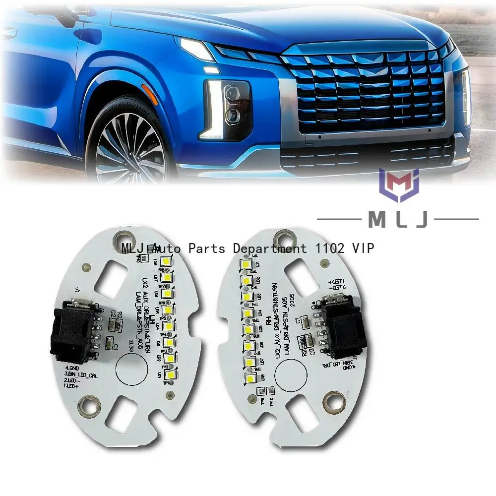 

Автомобильные аксессуары для Hyundai Palisade 2020-2022: Модуль светодиодных ДХО (дневных ходовых огней) с белым источником света и эффектом «ангельские глазки»