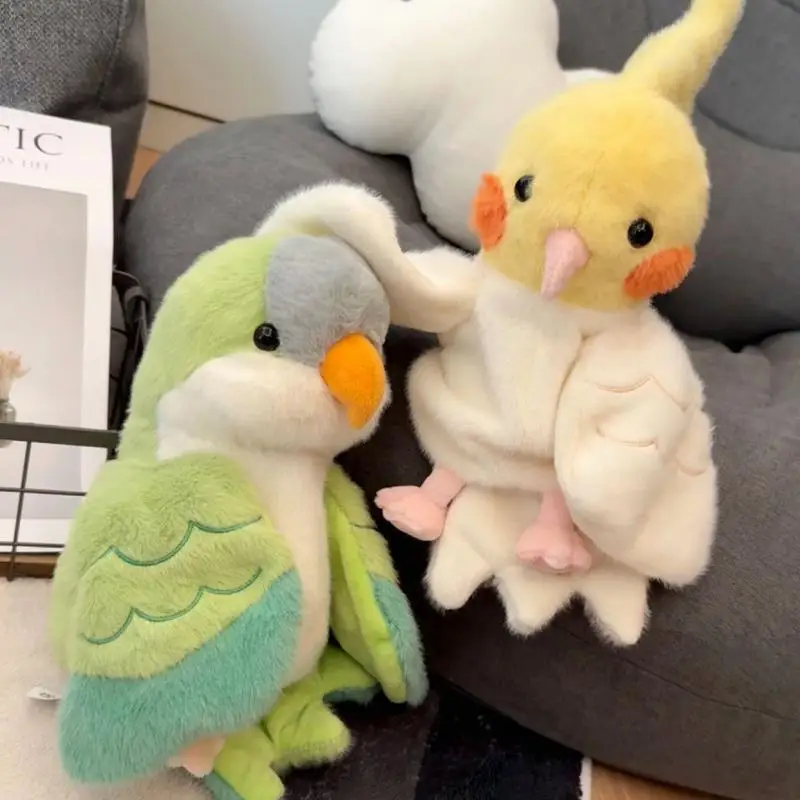 Animal Hand Puppets Stuffed Parrot Story Telling Toy Plush Role Play Interactive Toy For Storytelling Teaching Puppet Theater