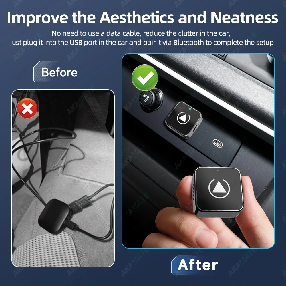 Picture 6: Wireless CarPlay Wireless Android Auto Adapter for Original Car Radio Wired to Wireless Plug and Play Bluetooth 2in1 Dongle