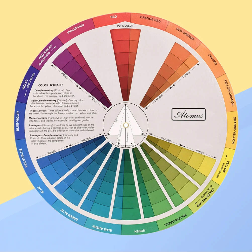 Tabla de colores de la rueda para mezclar, tabla Rgb, aprendizaje de maquillaje, herramienta de artista básica, papel cromático