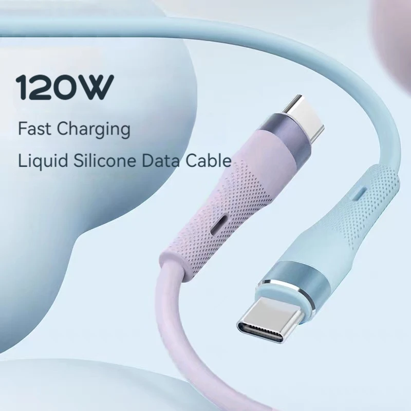 Liquid Silicone Type C to Type C Cable For iPhone 15Plus 100W CC Fast Charging Charger USB C Display Cable For Xiaomi  Data Line