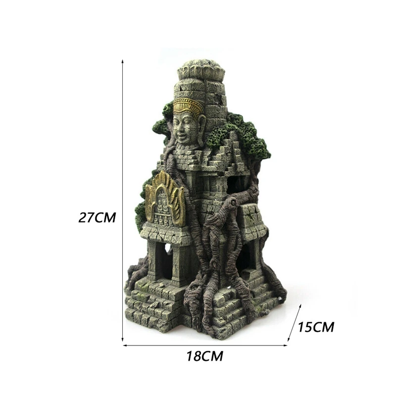 LUDA Home Aquarium Ornament Ancient Stone Buddha Resin Figurines Aquarium Ornament Fish Tank Aquarium Decoration Accessories