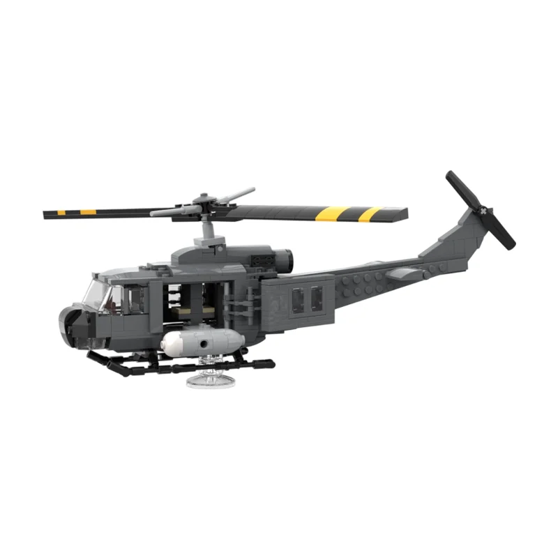 Retro Single-Rotor Military Helicopter Bricks Kit, 20th Century Utility Aircraft, Adult Collectible Display Model 428PCS