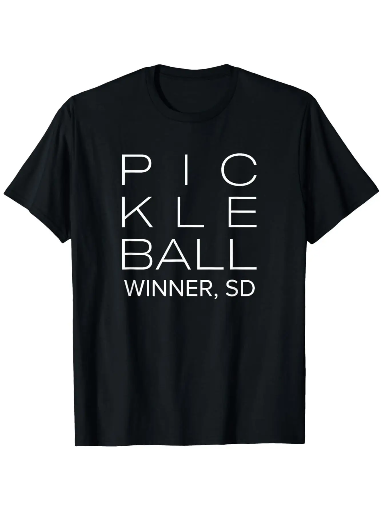 

Men's Casual Short Sleeve Graphic Tee - "Pickleball Winner SD" Bold Letter Print Crew Neck Summer T-Shirt Comfortable &