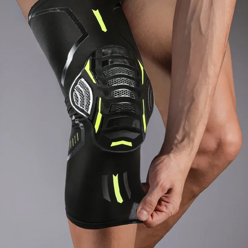 1 Piece Knee Brace Strap Patella Medial Support Strong Meniscus Silicone Compression Protection Sport Kneepads Running Basket