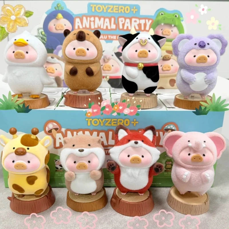 

New Hot Genuine Lulu The Piggy Animal Party Series Blind Box Lulupig Action Figure Surprise Desk Collect Model Room Decor Toys G