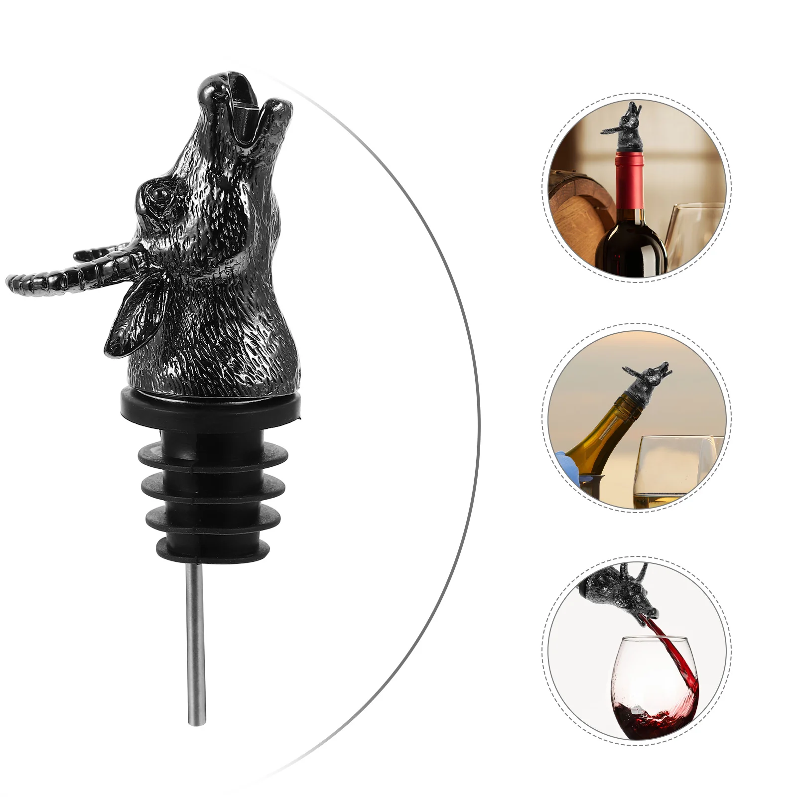 

Stable Material Cow Head Wine Pourer Long-Lasting Design Practical Gift Accessory Wine Pourer Pour Spouts