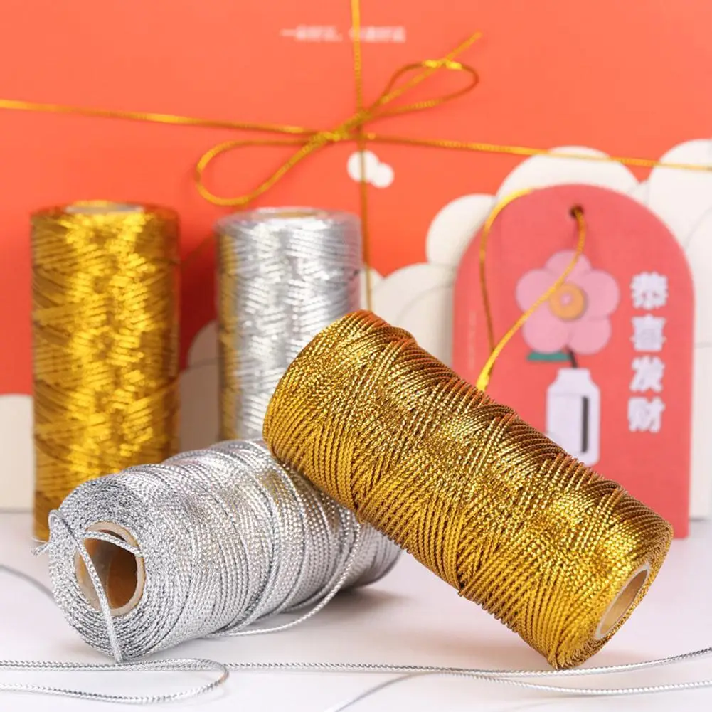 1.5mm 100M Macrame Cord Rope Ribbon Crafts DIY Gold Silver Rope String For Sewing Twine Twisted Thread Home Textile Decorat P5W4