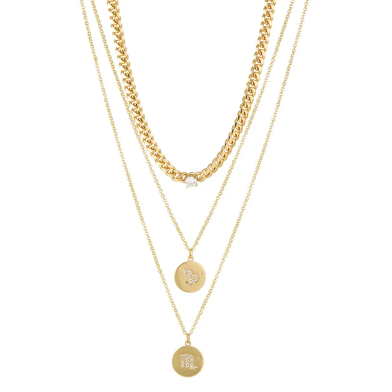 Kenger 2024 Internet celebrity constellation multi-row stacked necklace heart stacked suit necklace treatment